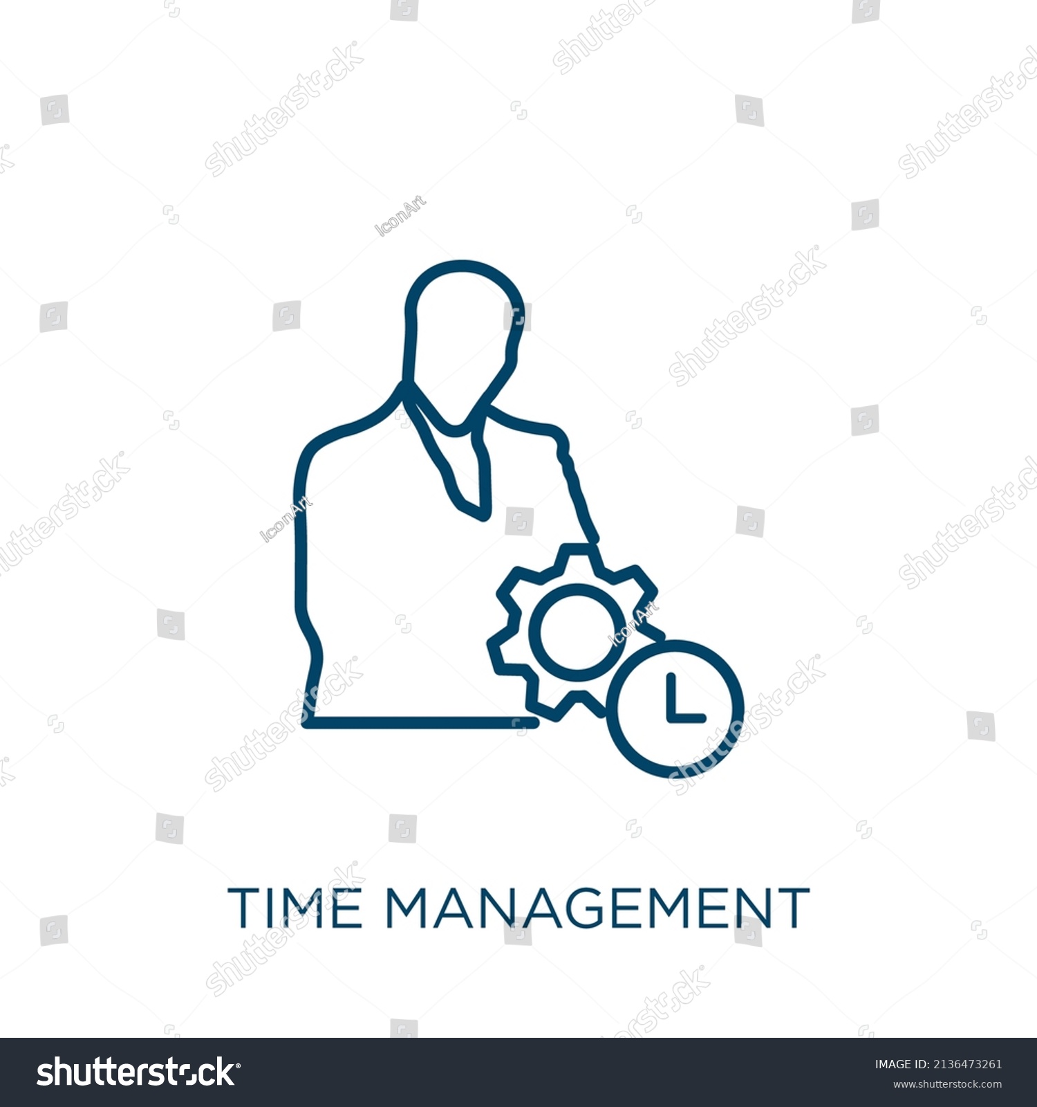 Time Management Icon Thin Linear Time Stock Vector (Royalty Free ...