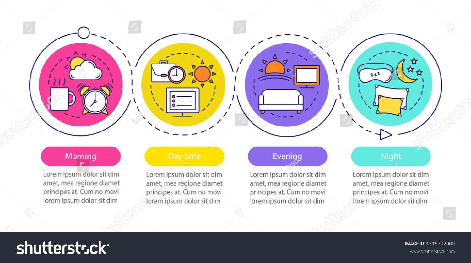 Time Period Vector Infographic Template Morning Stock Vector Royalty Free 1315292900