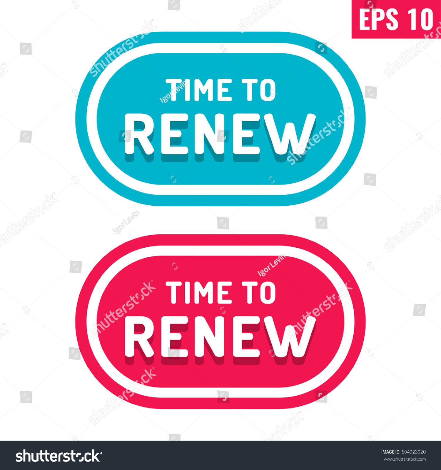 Time Renew Flat Vector Typography Icon Stock Vector (Royalty Free ...