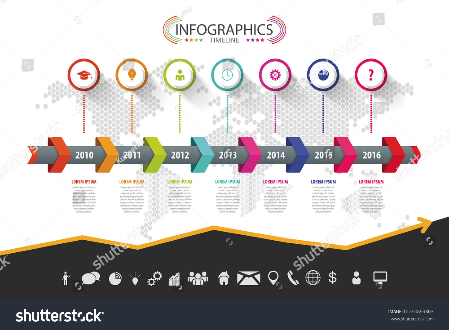 Timeline Infographic Design Vector Icons Stock Vector 264894803 ...