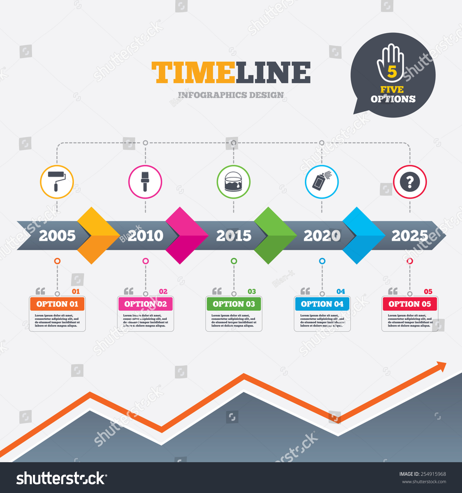 Timeline Infographic Arrows Painting Roller Brush Stock Vector Timeline Infographic Arrows Painting Roller Brush Stock Vector