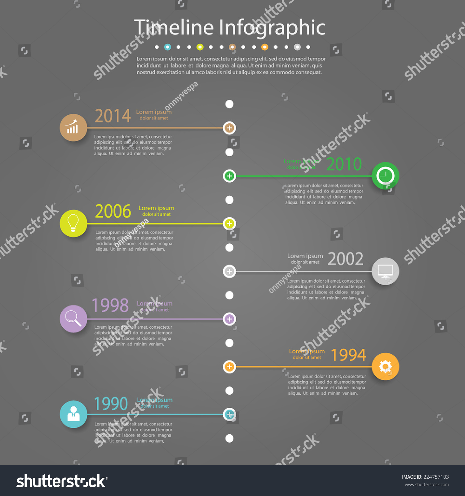 Timeline Infographic. With Set Of Icons. Vector Design Template ...