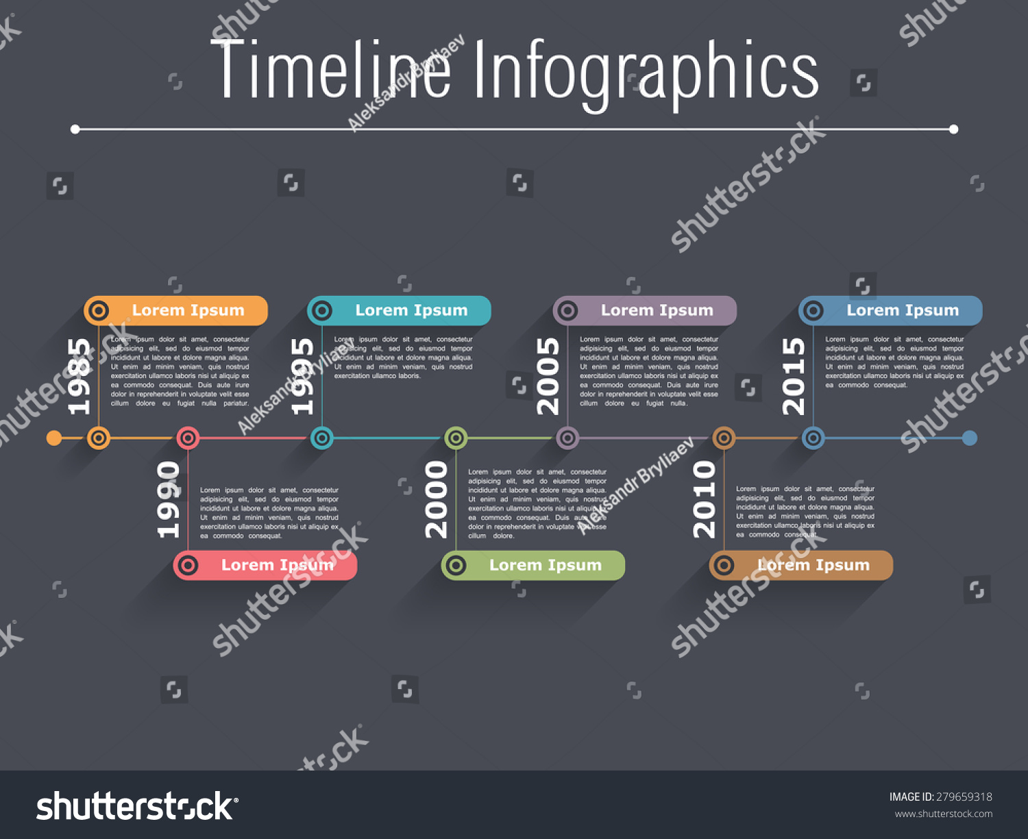 Timeline Infographics Design Template, Dark Background, Vector Eps10 ...