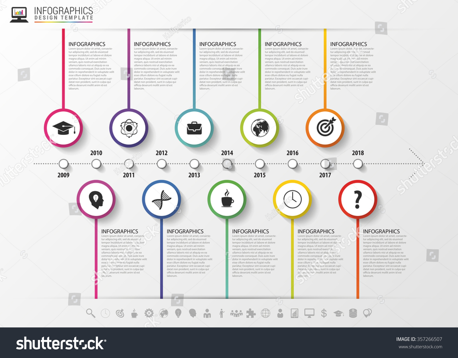 Timeline Infographics. Modern Design Template With Icons. Vector ...