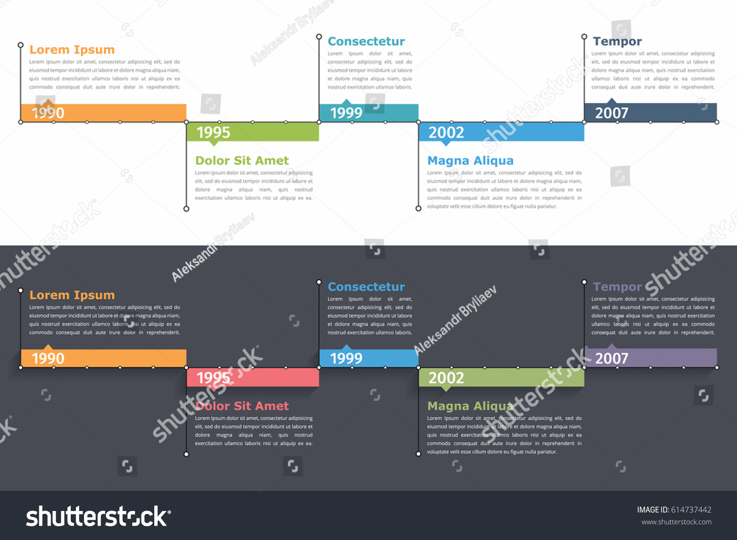 Timeline Infographics Template Flowchart Workflow Process: wektor