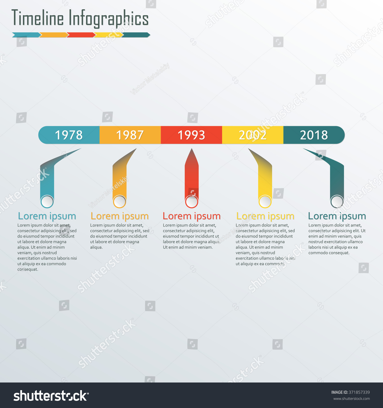 Timeline Infographics Template Horizontal Design Elements Stock Vector ...