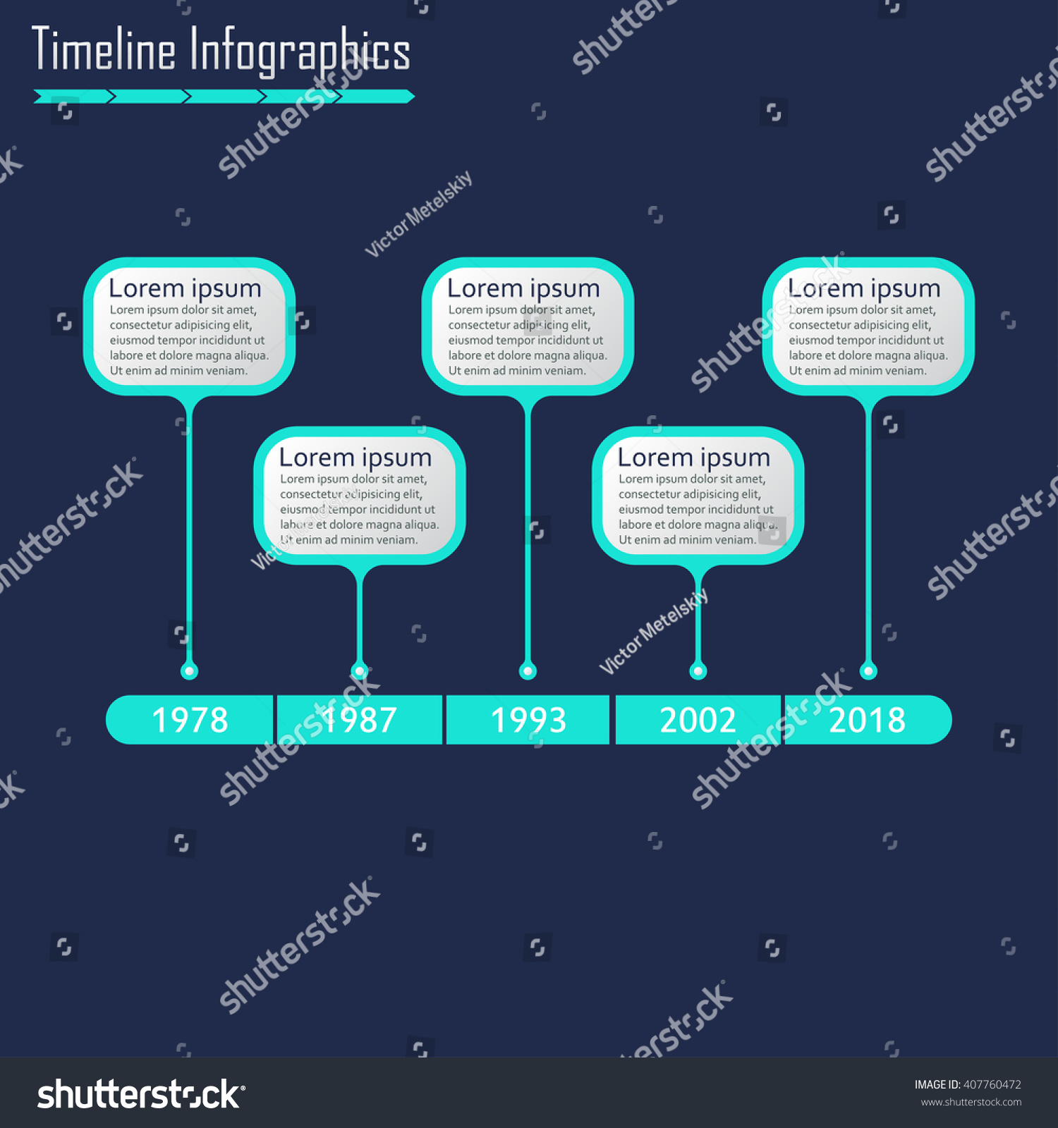 Timeline Infographics Template Horizontal Timeline Infographic Stock ...