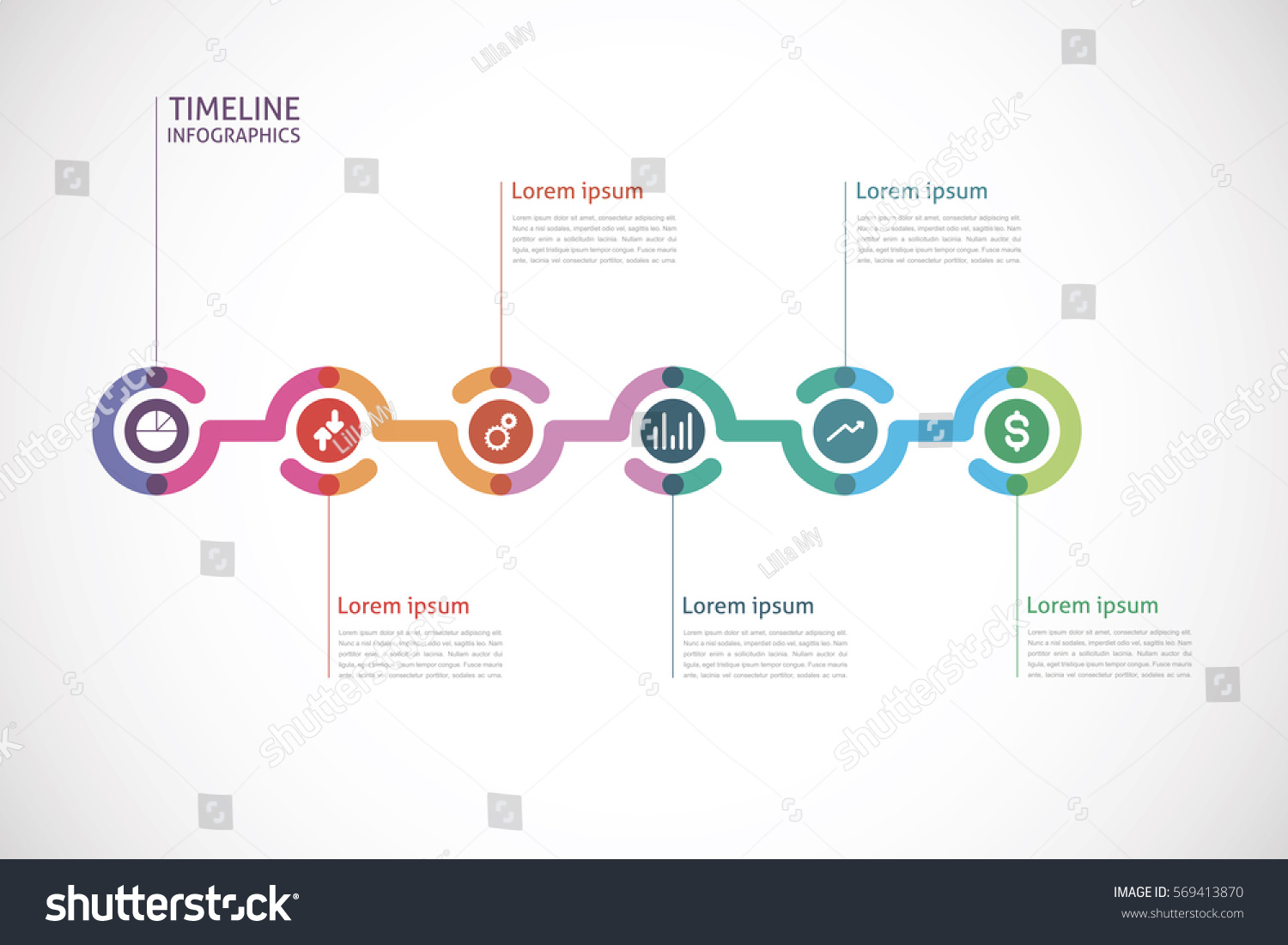 Timeline Infographics Circle Center Stock Vector (Royalty Free) 569413870