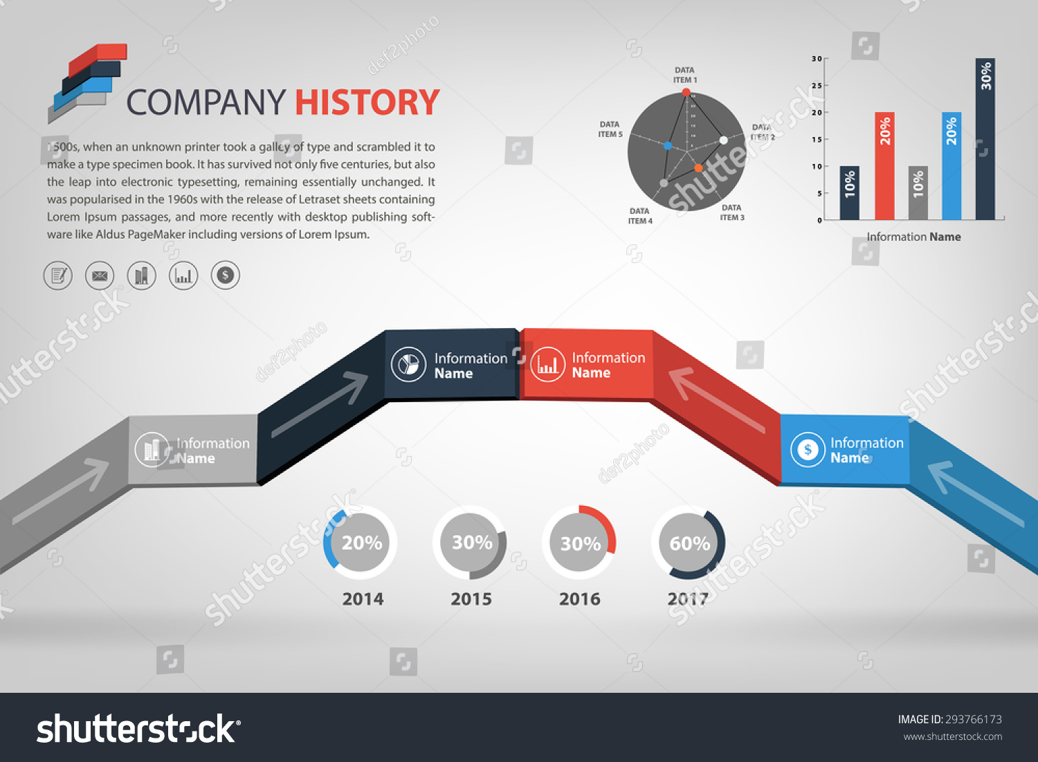 Vektor Stok Timeline Milestone Company History Infographic Vector Tanpa Royalti 293766173 2978