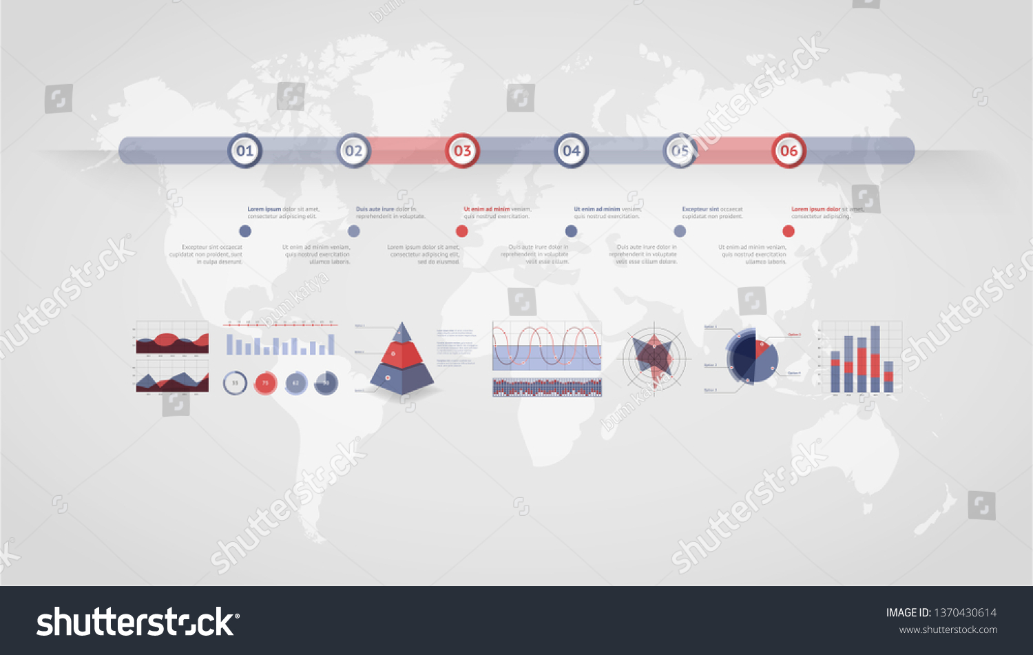 Timeline Vector Infographic World Map Stock Vector (Royalty Free ...