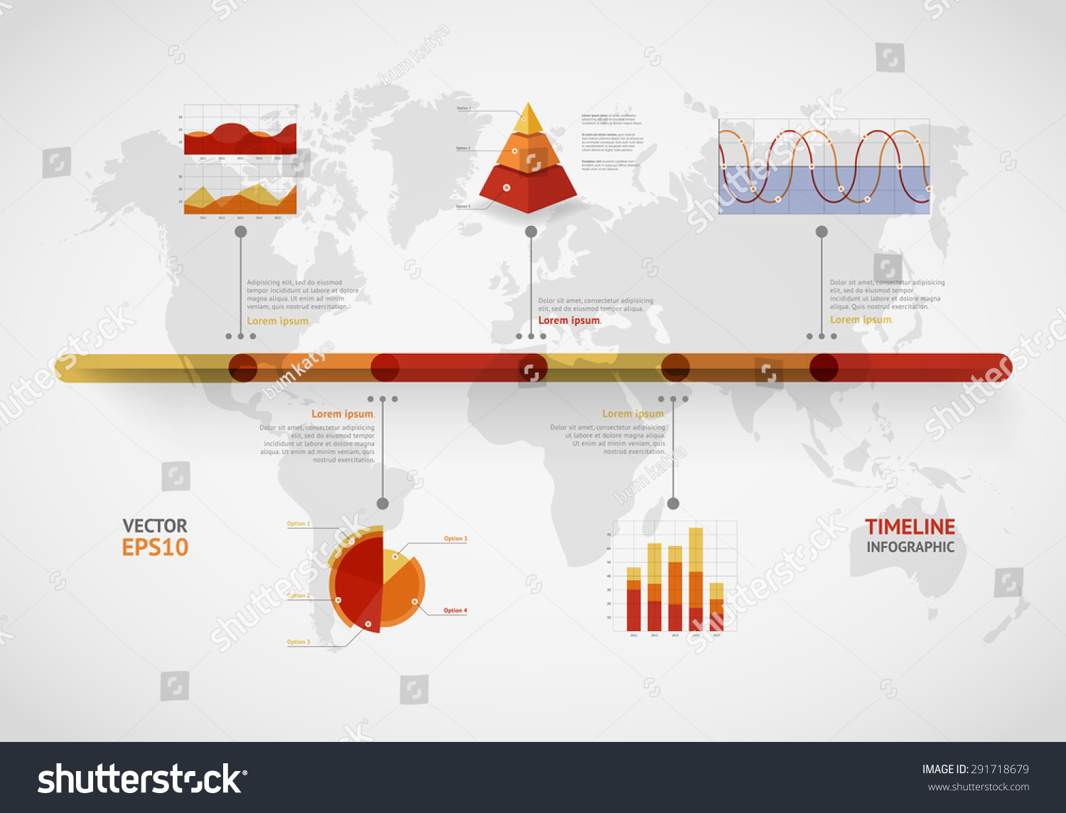 Timeline Vector Infographic World Map Stock Vector (Royalty Free ...