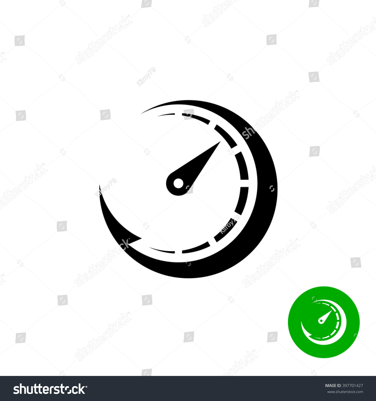 Timer Black Icon Scale Indicator Fast Stock Vector (Royalty Free) 397701427