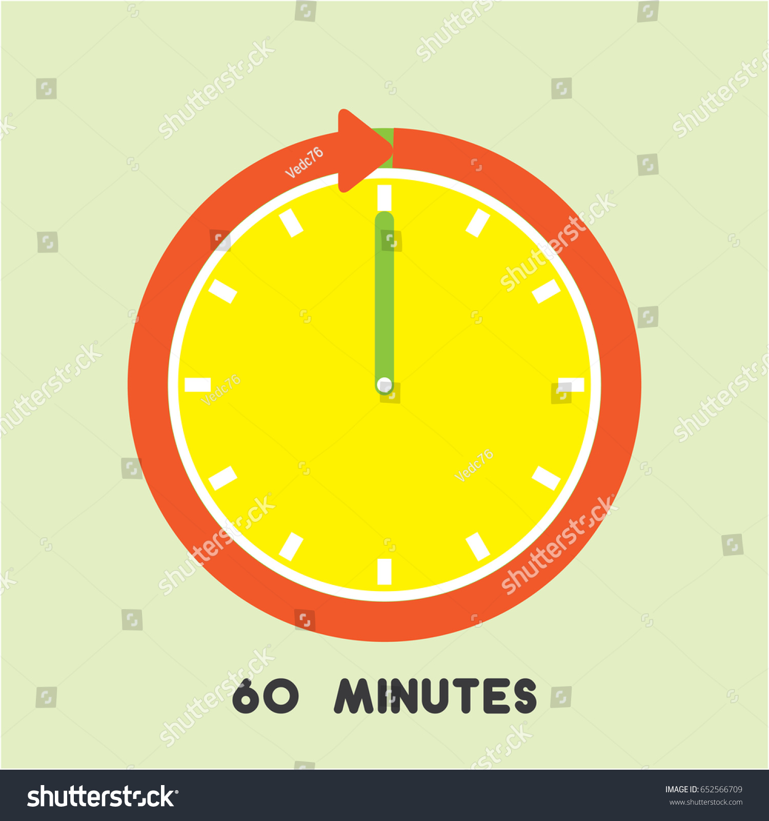 Timer Icon Red Arrow Vector Illustration Stock Vector Royalty Free 652566709