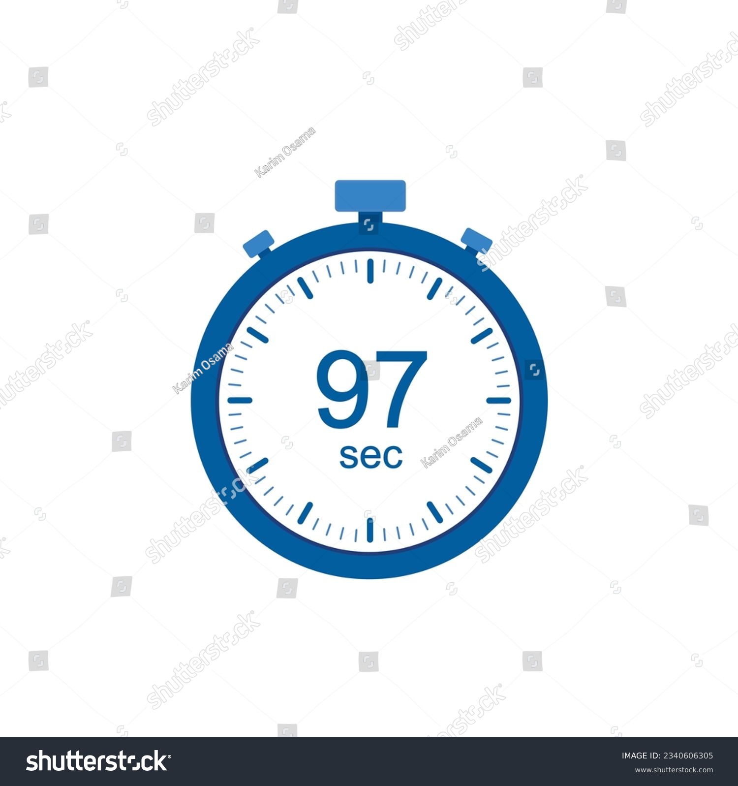 SVG of Timer 97 sec icon, 97 seconds digital timer. Clock and watch, countdown. svg