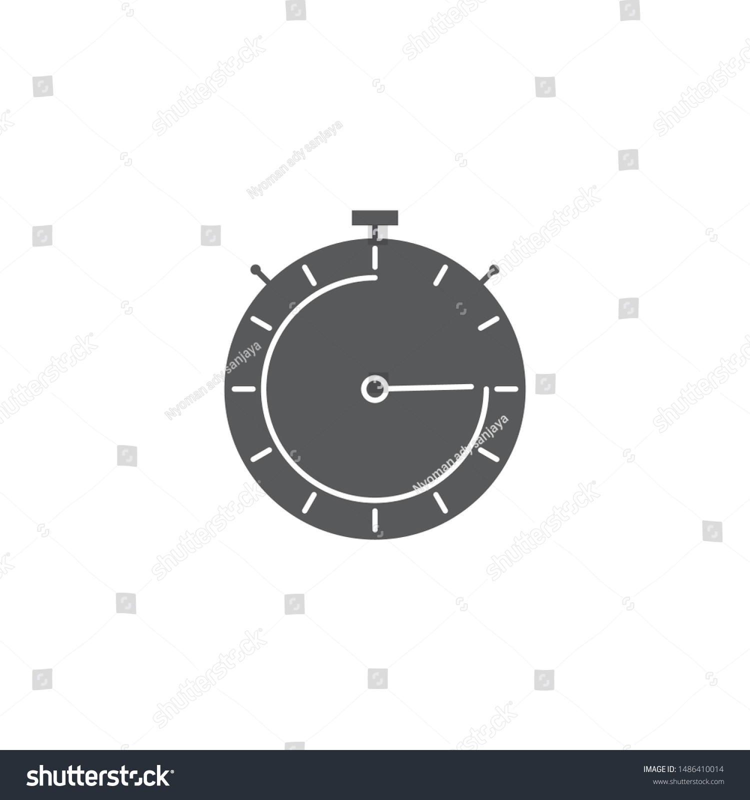 Timer Vector Icon Symbol Isolated On Stock Vector (Royalty Free) 1486410014