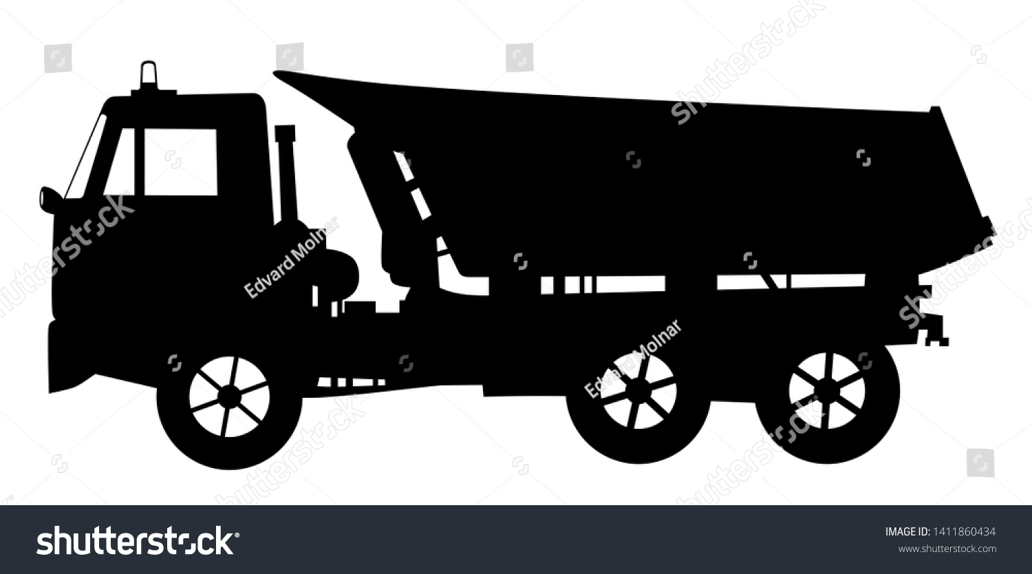 Tipper Dump Truck Silhouette Illustration Stock Vector Royalty Free ...