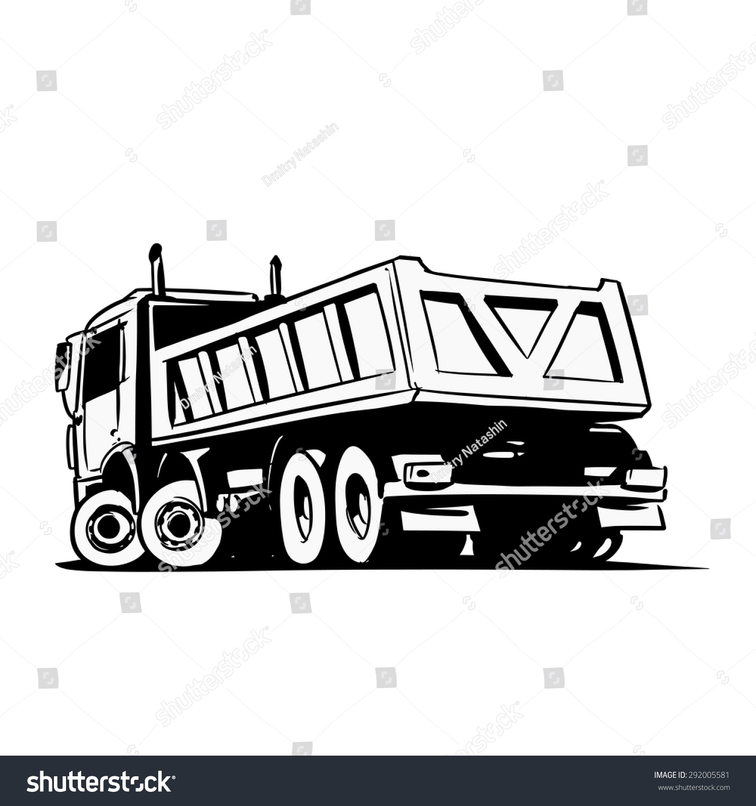 Tipper Truck Illustration Isolated On White Stock Vector (Royalty Free ...