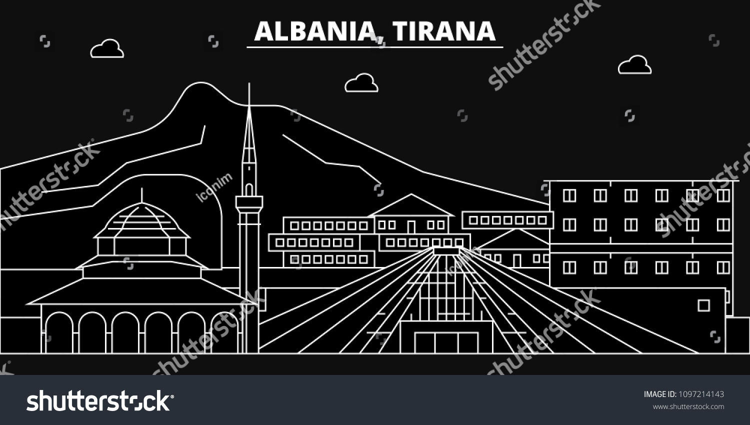 Tirana Silhouette Skyline Albania Tirana Vector Stock Vector (Royalty ...