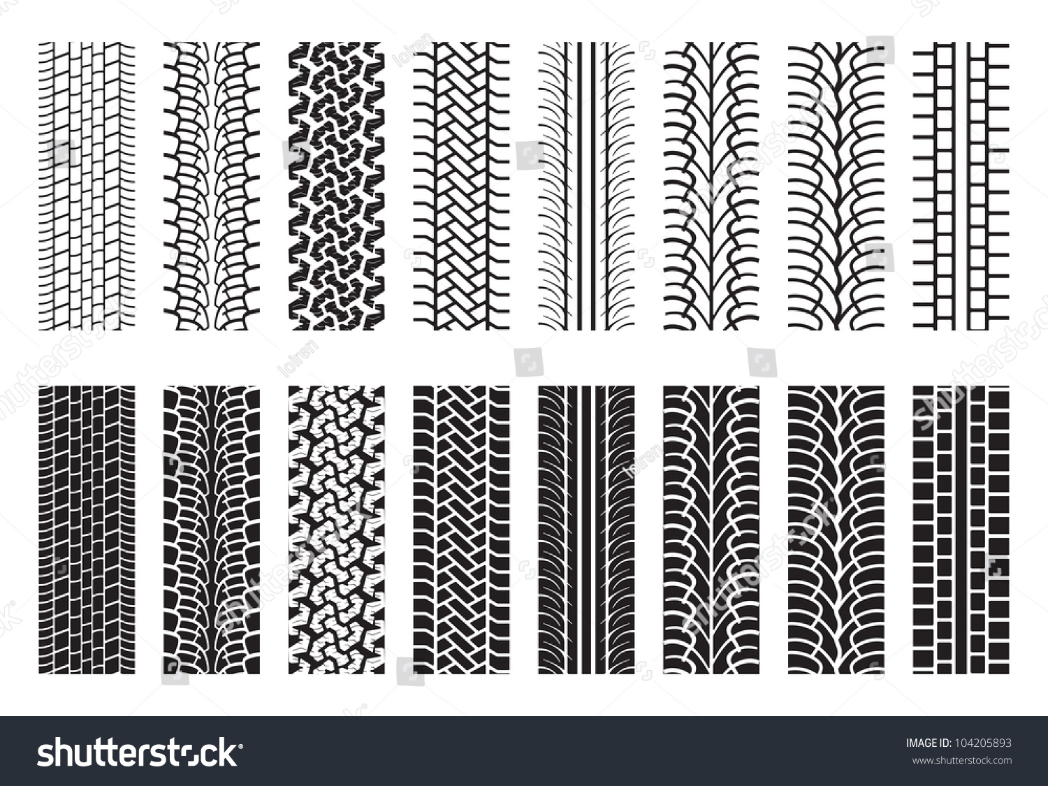 Tire Tracks Trace Wheel Stock Vector 104205893 - Shutterstock