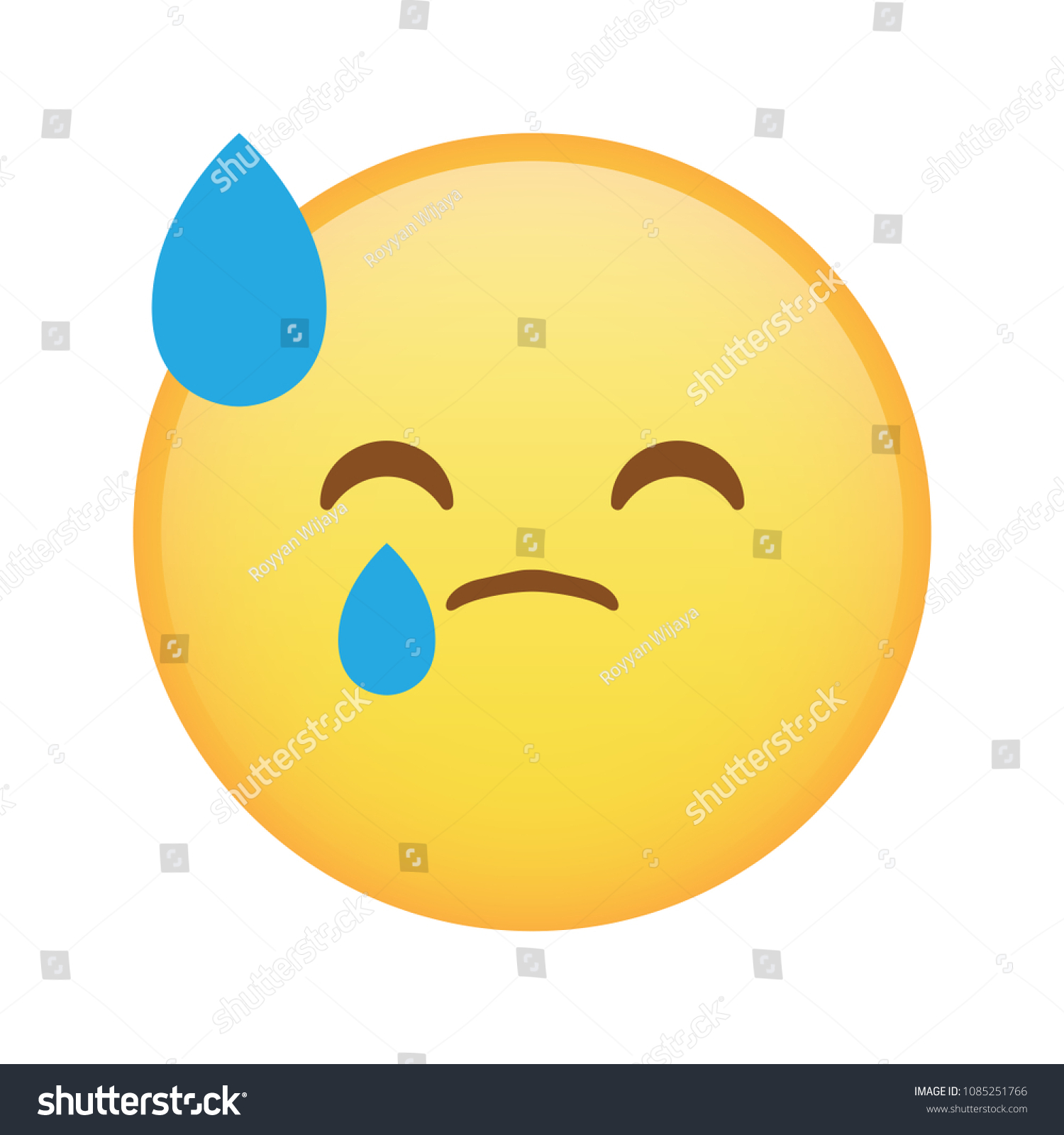 Tired Sad Emoji Emoticon Stock Vector (Royalty Free) 1085251766