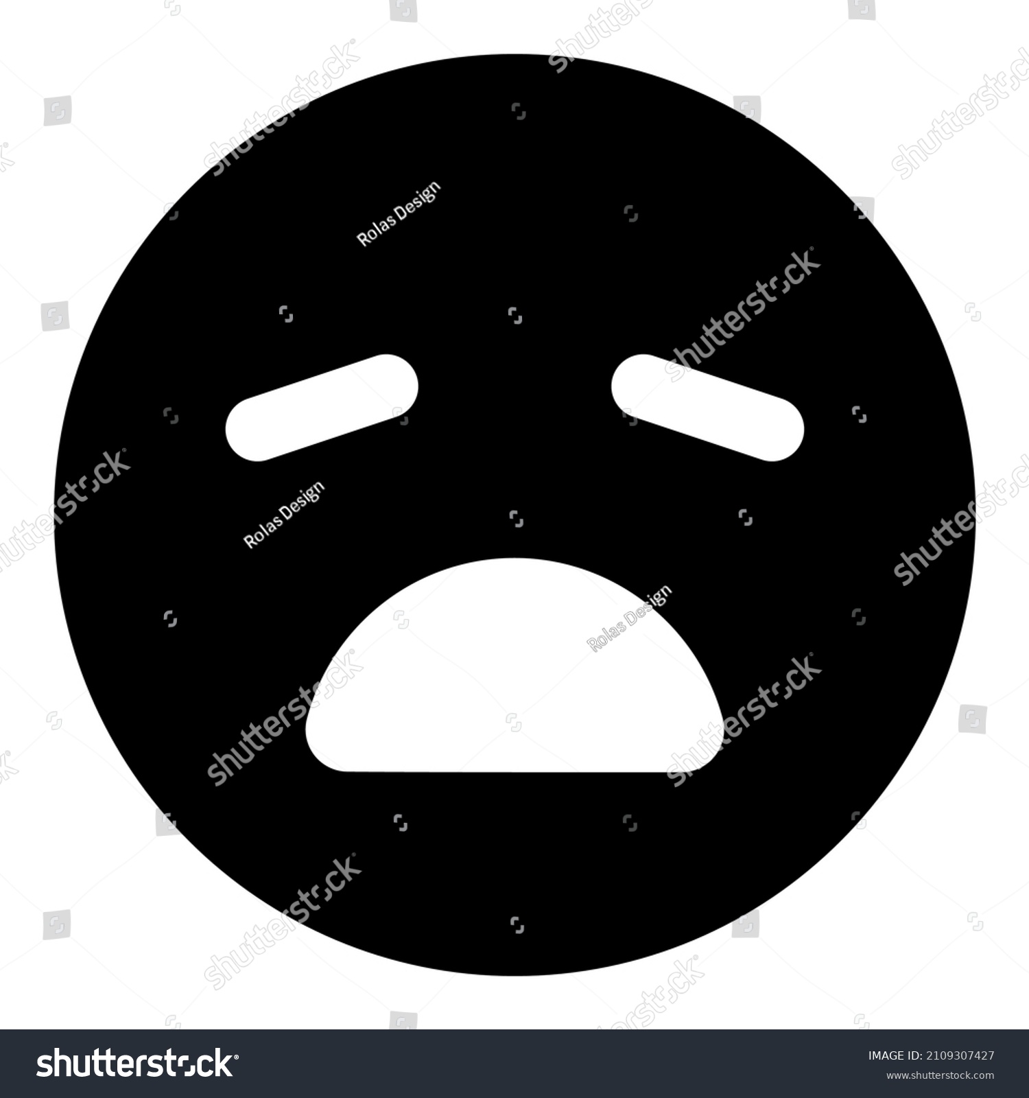 Tired Emoticon Icon Black Color Stock Vector (Royalty Free) 2109307427 ...