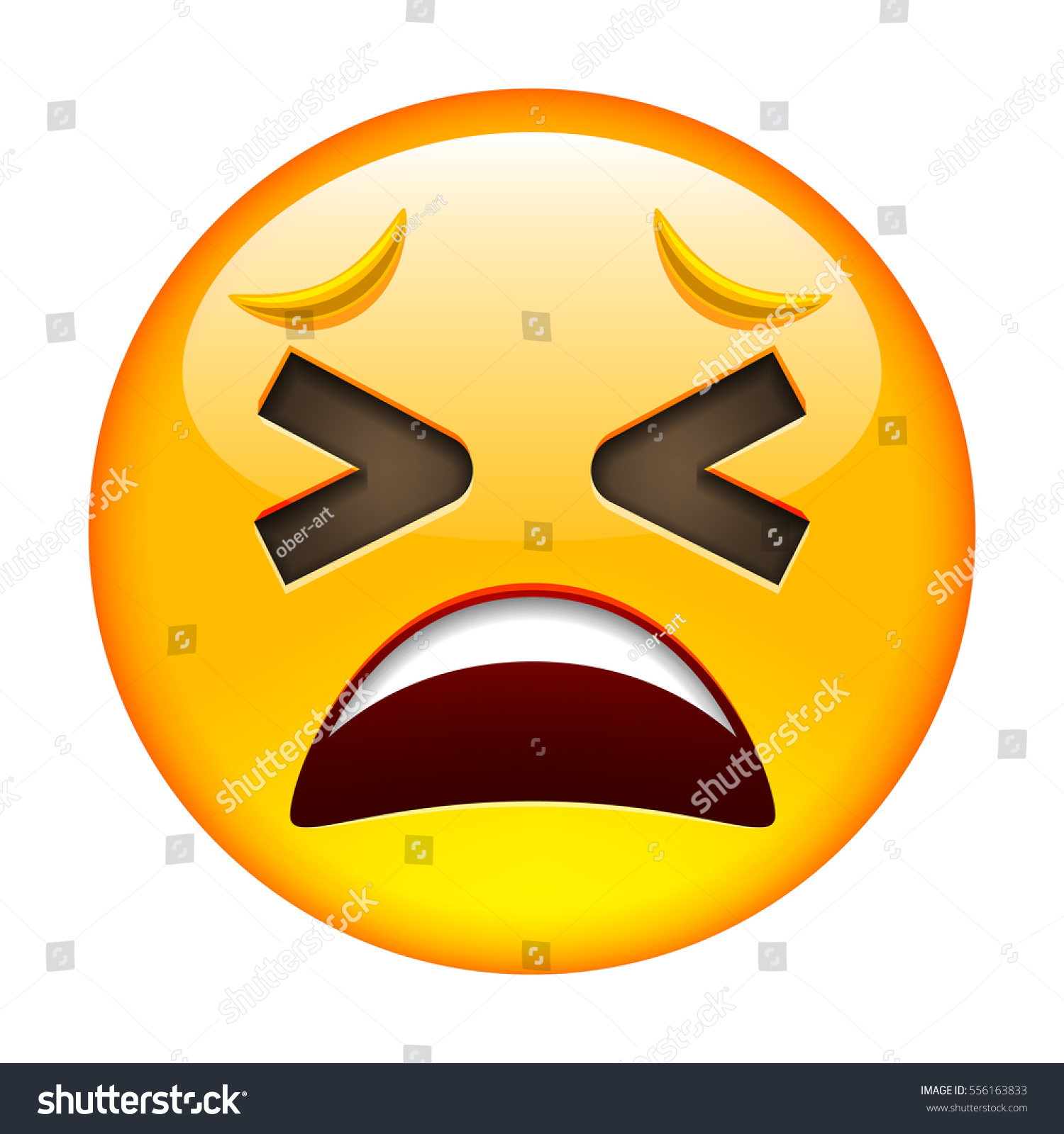 Tired Unhappy Smile Emoticon Confused Smile Stock Vector 556163833 ...