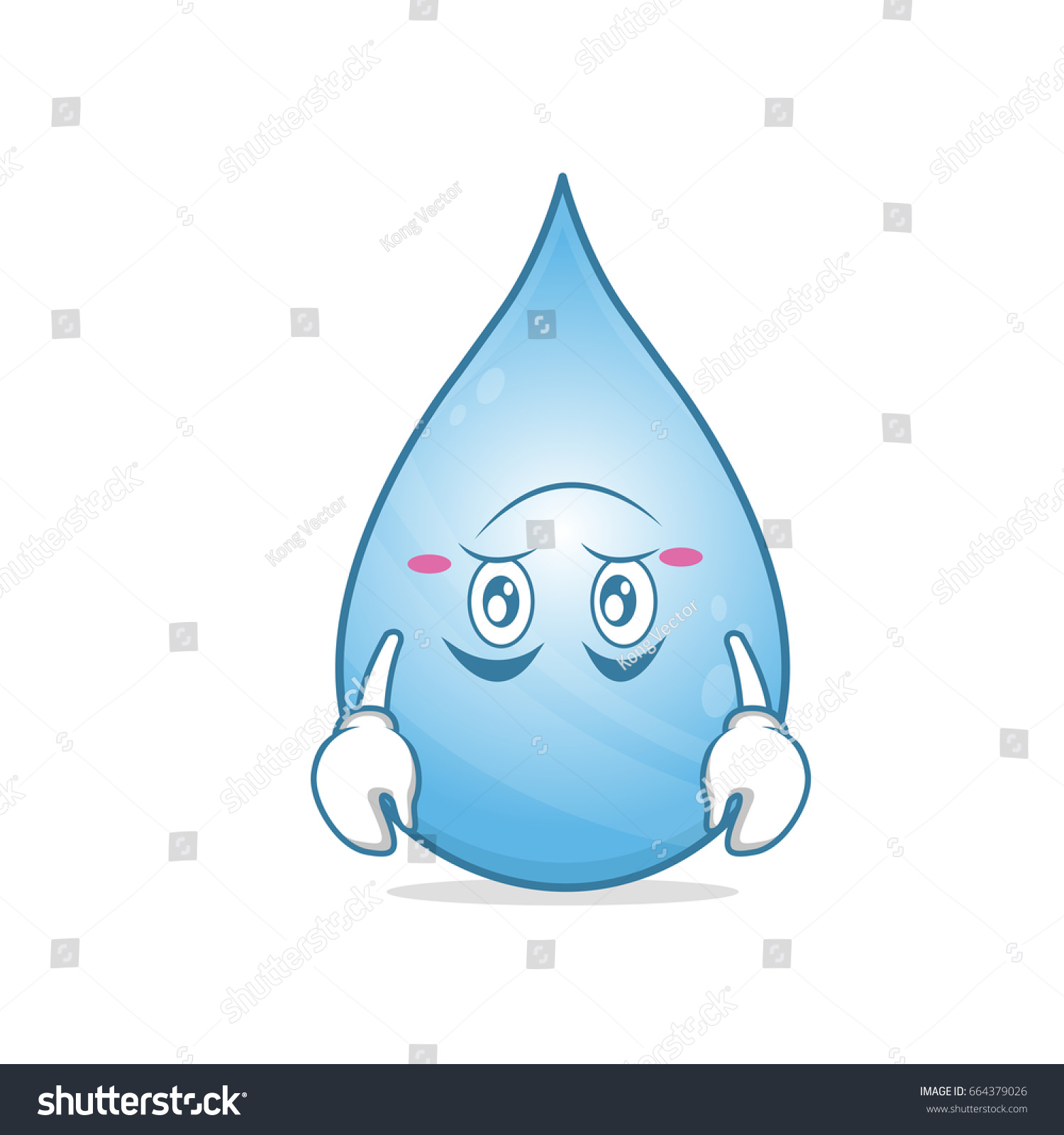 Tired Water Cartoon Character Vector Illustration Stock Vector (royalty 