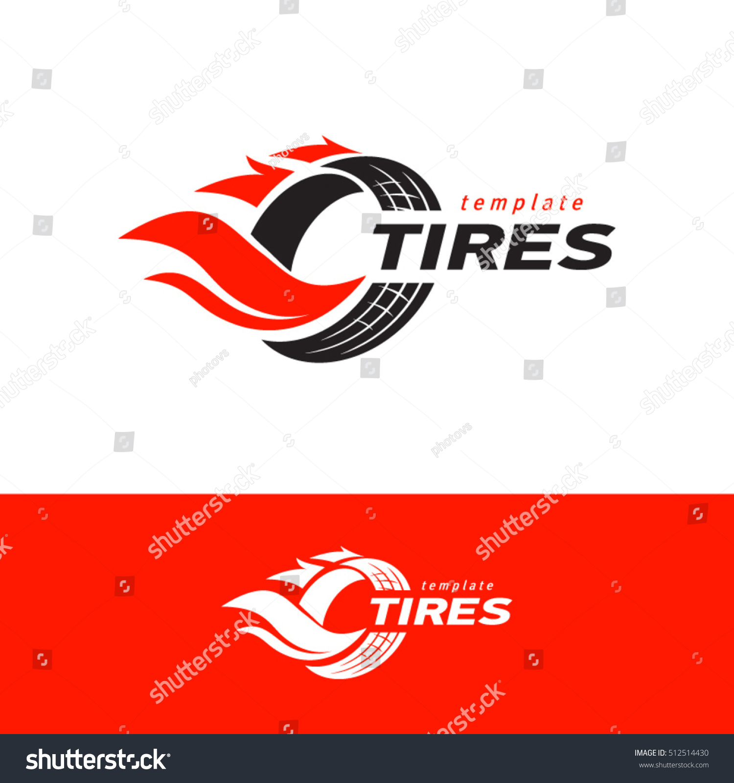 Tires Logo Design Template Silhouette Wheel Stock Vector (Royalty Free ...