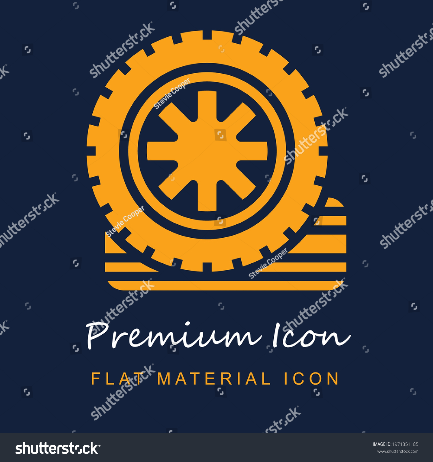 SVG of Tires premium material ui ux isolated vector icon in navy blue and orange colors svg