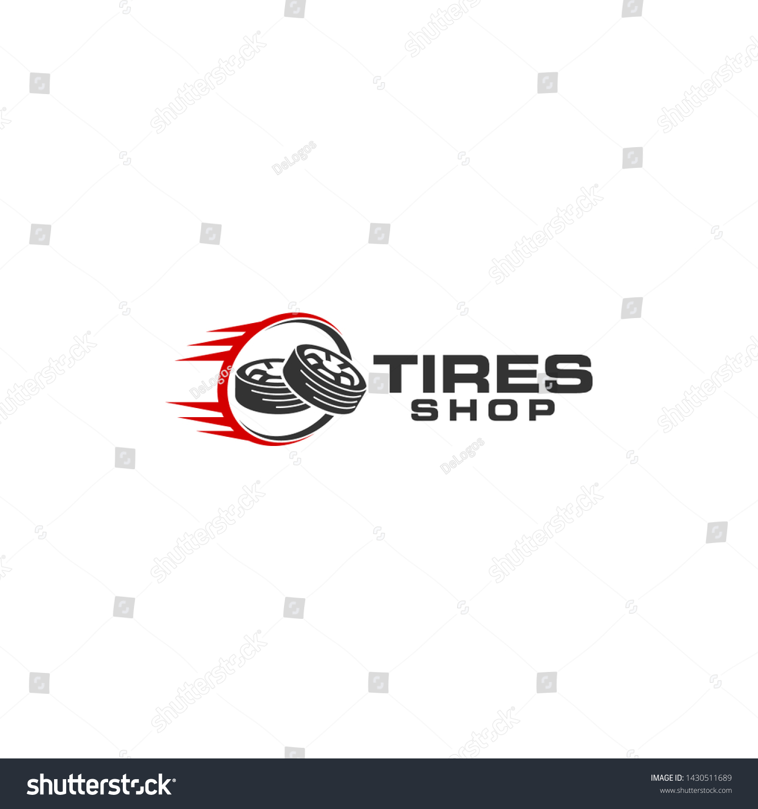 Tires Shop Logo Design Template Silhouette Stock Vector (Royalty Free ...