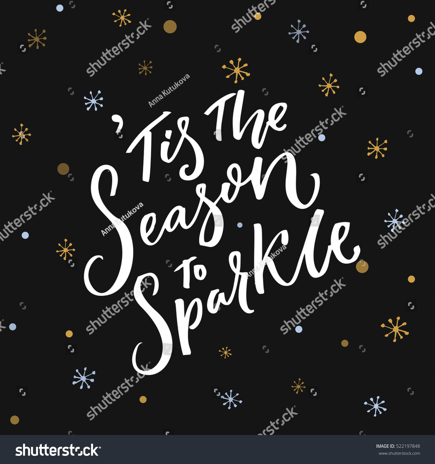 Tis Season Sparkle Inspirational Quote About Stock Vector 522197848 - Shutterstock