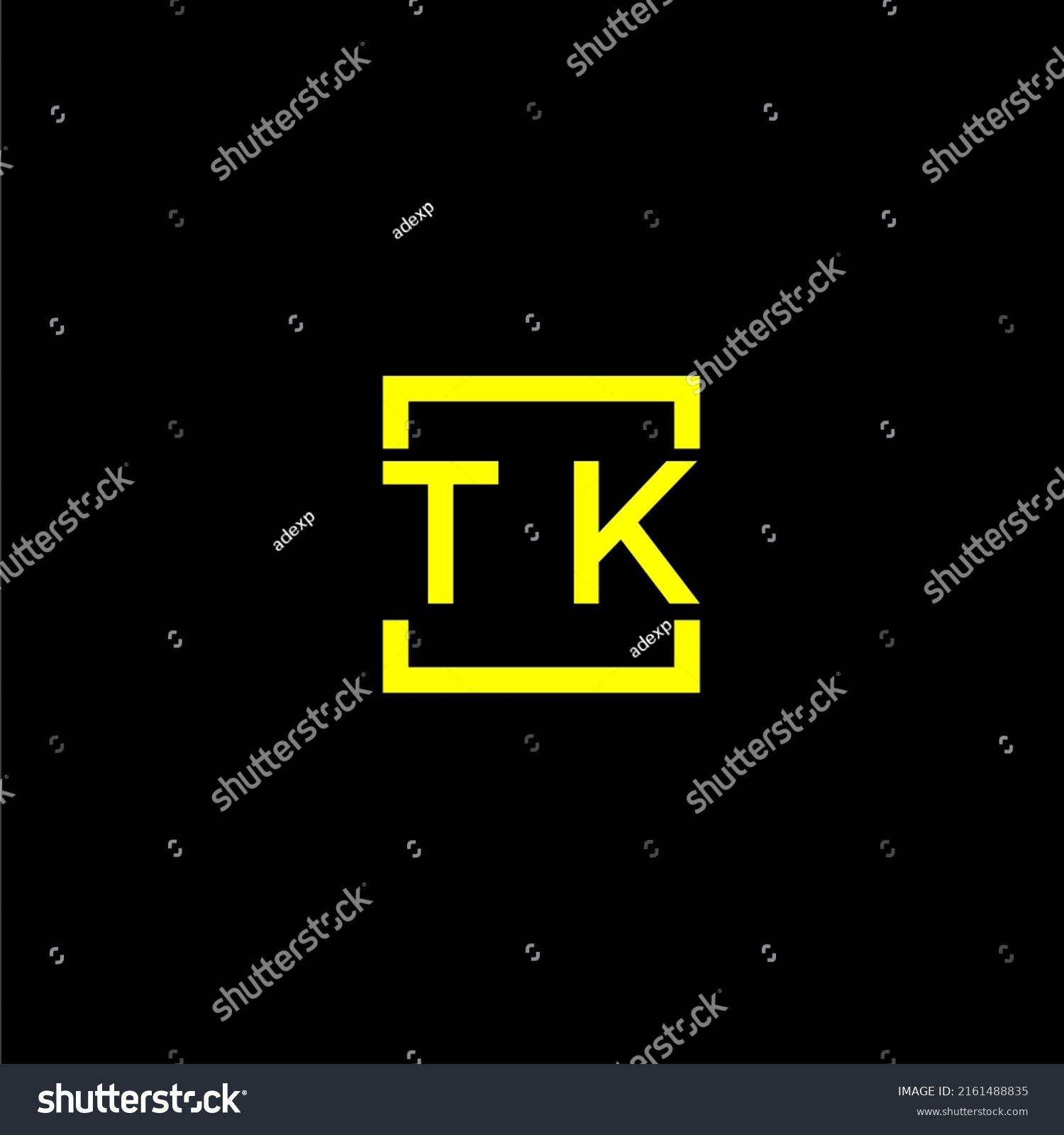 Tk Initial Monogram Logo Square Style Stock Vector (Royalty Free ...