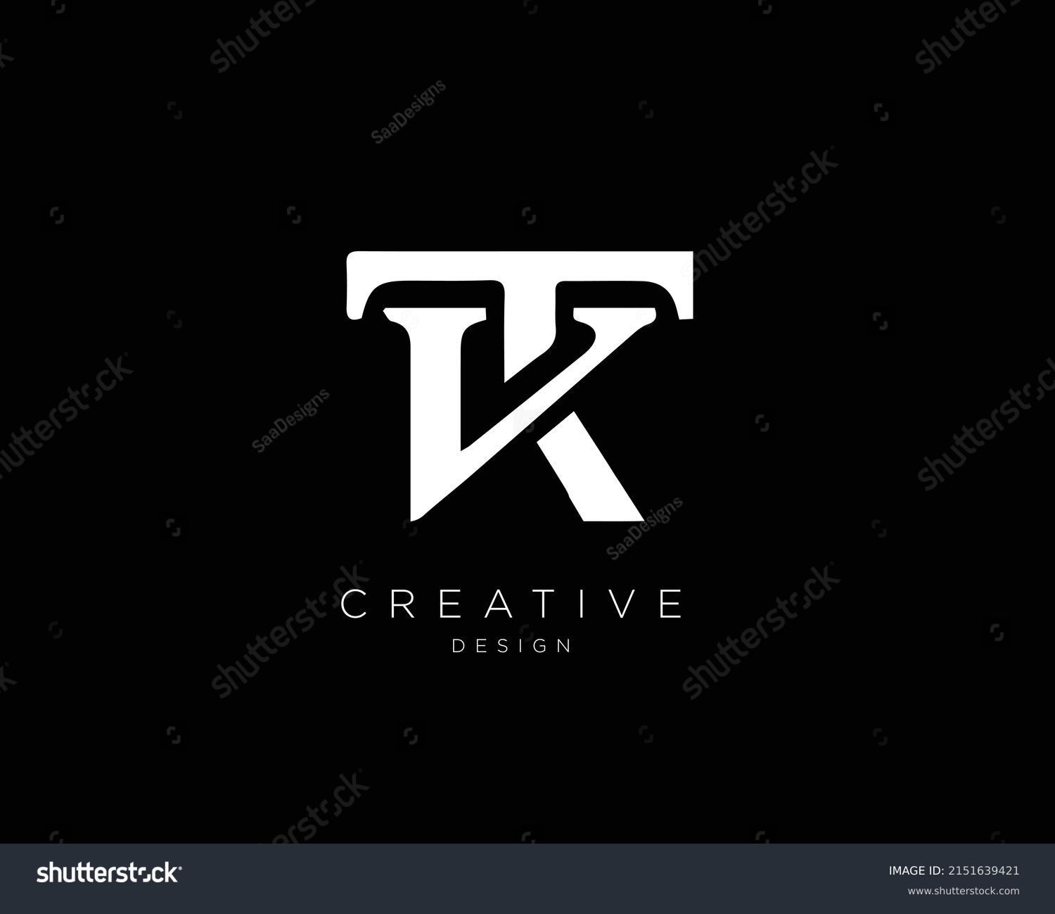 Diseño Del Logotipo De Tk Kt Vector De Stock Libre De Regalías