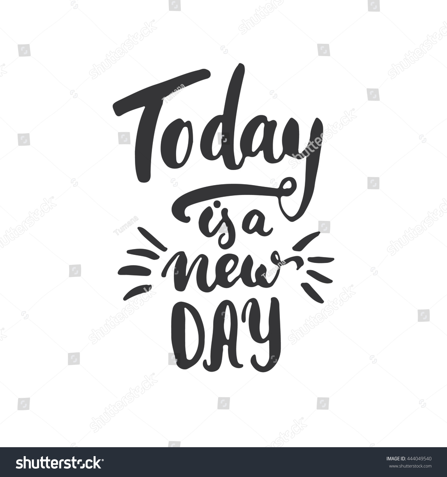 Today New Day Hand Drawn Lettering Stock Vector (Royalty Free ...