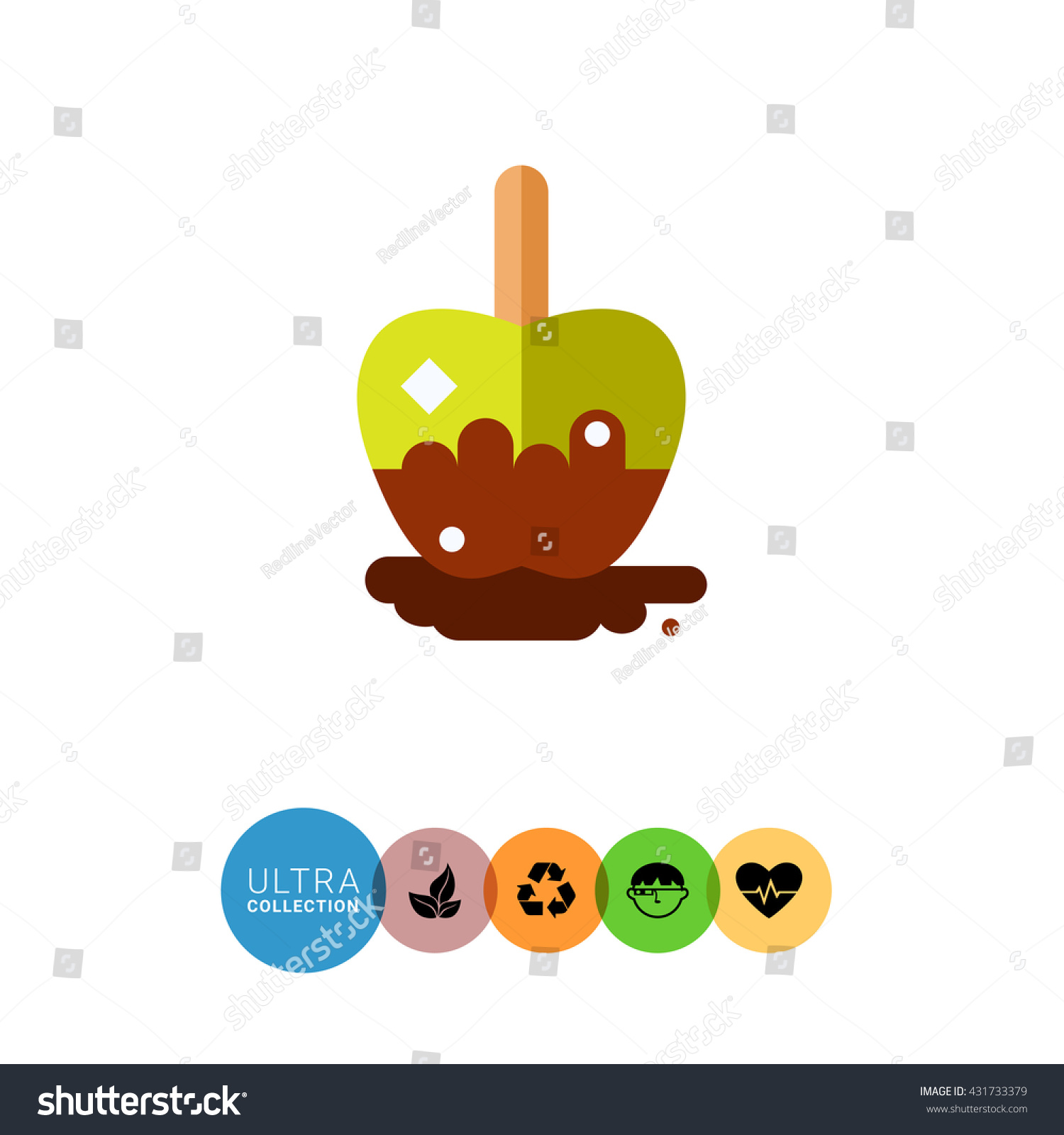 Toffee Apple Vector Icon Stock Vector (Royalty Free) 431733379