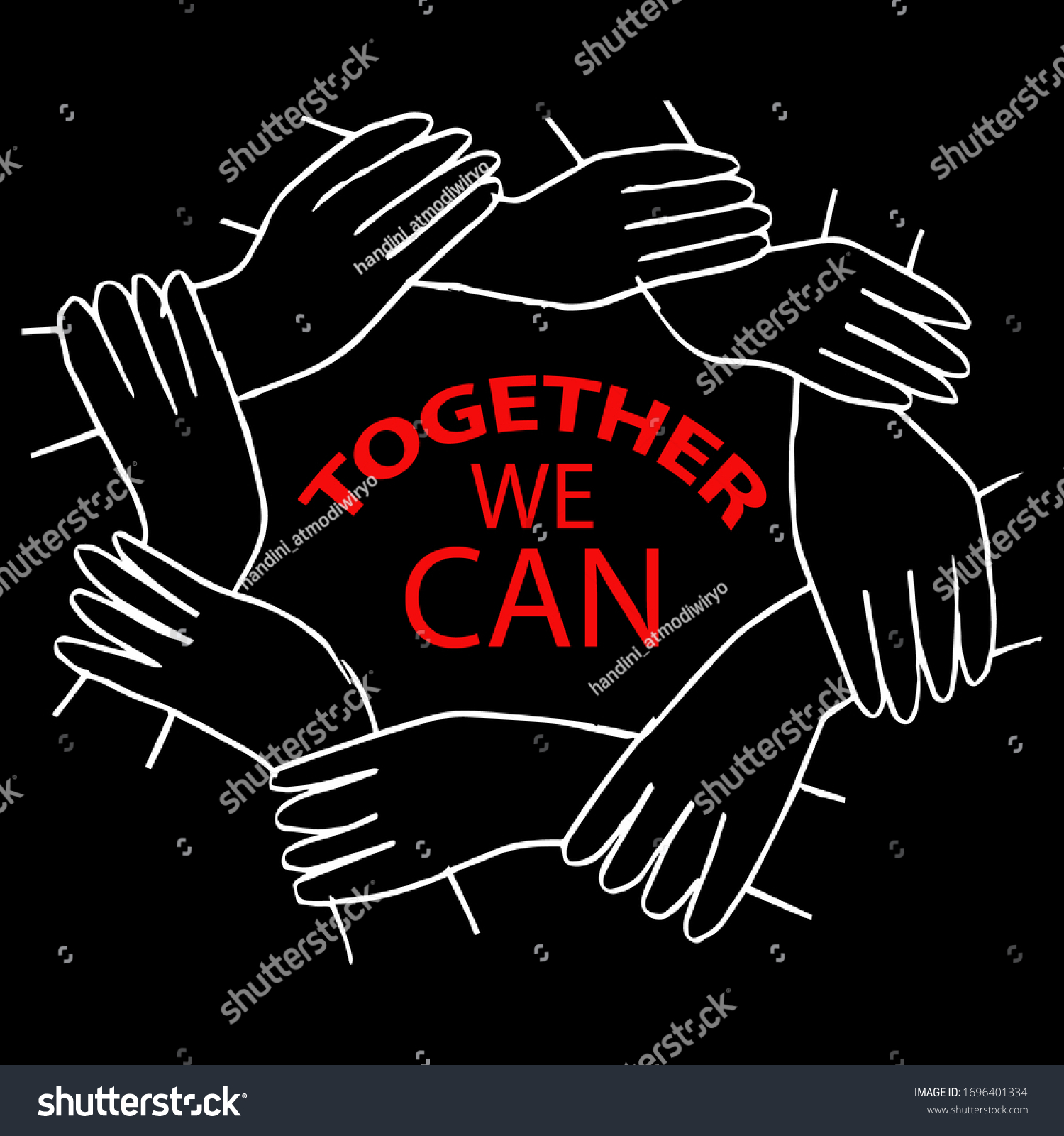 Together We Can Motivational Poster Quote Stock Vector (Royalty Free ...