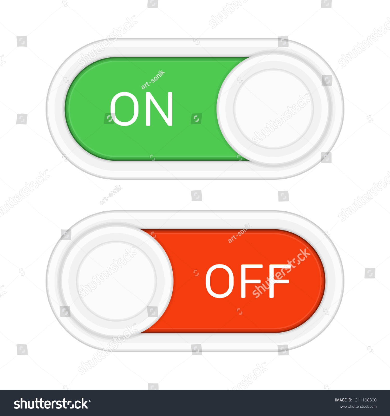 invadere terrorist Indflydelse Toggle Switch Icon On Off Position Stock Vector (Royalty Free) 1311108800