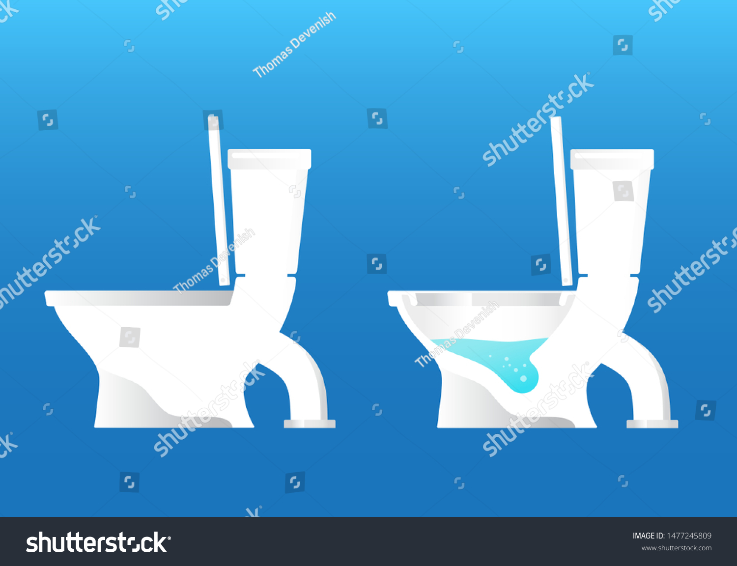 Toilet Bowl Cross Section Version Included Stock Vector (Royalty Free ...