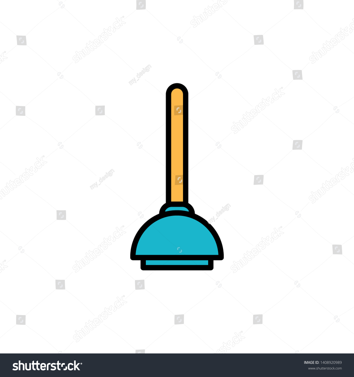 Toilet Plunger Icon Vector Eps Stock Vector Royalty Free