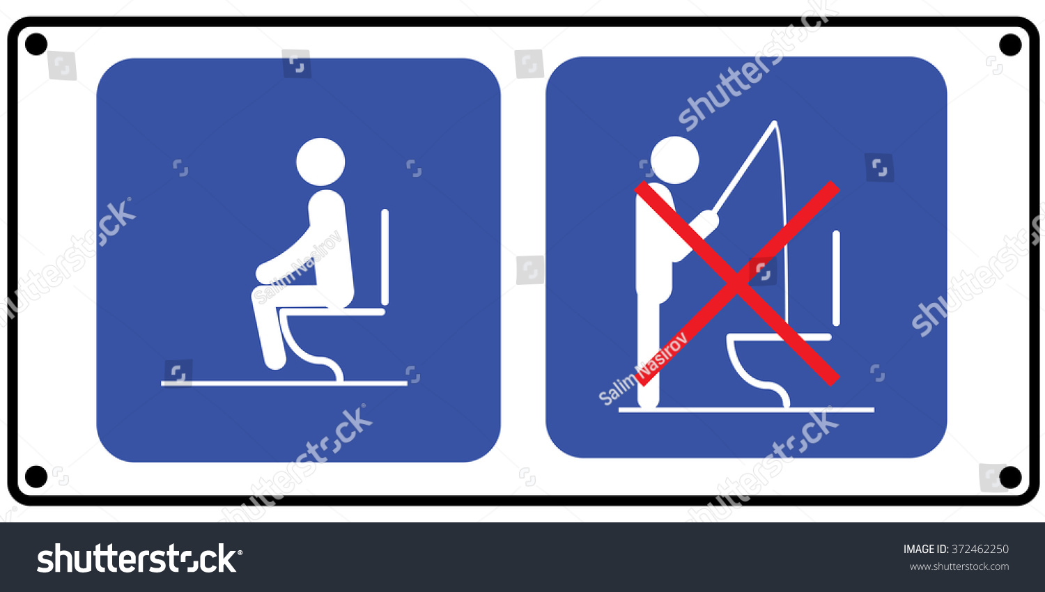 Toilet Rules Stickers Set Stock Vector (Royalty Free) 372462250 ...