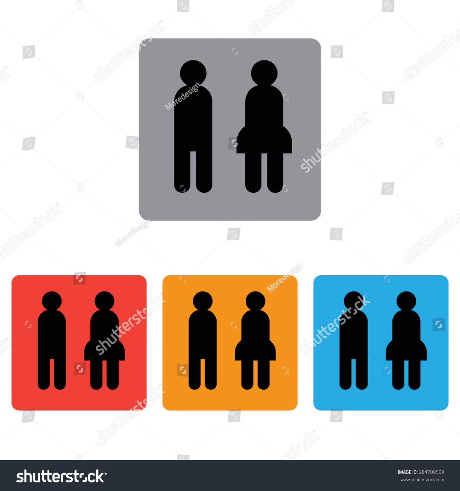 Toilet Sign Set Stock Vector (Royalty Free) 284709599 | Shutterstock