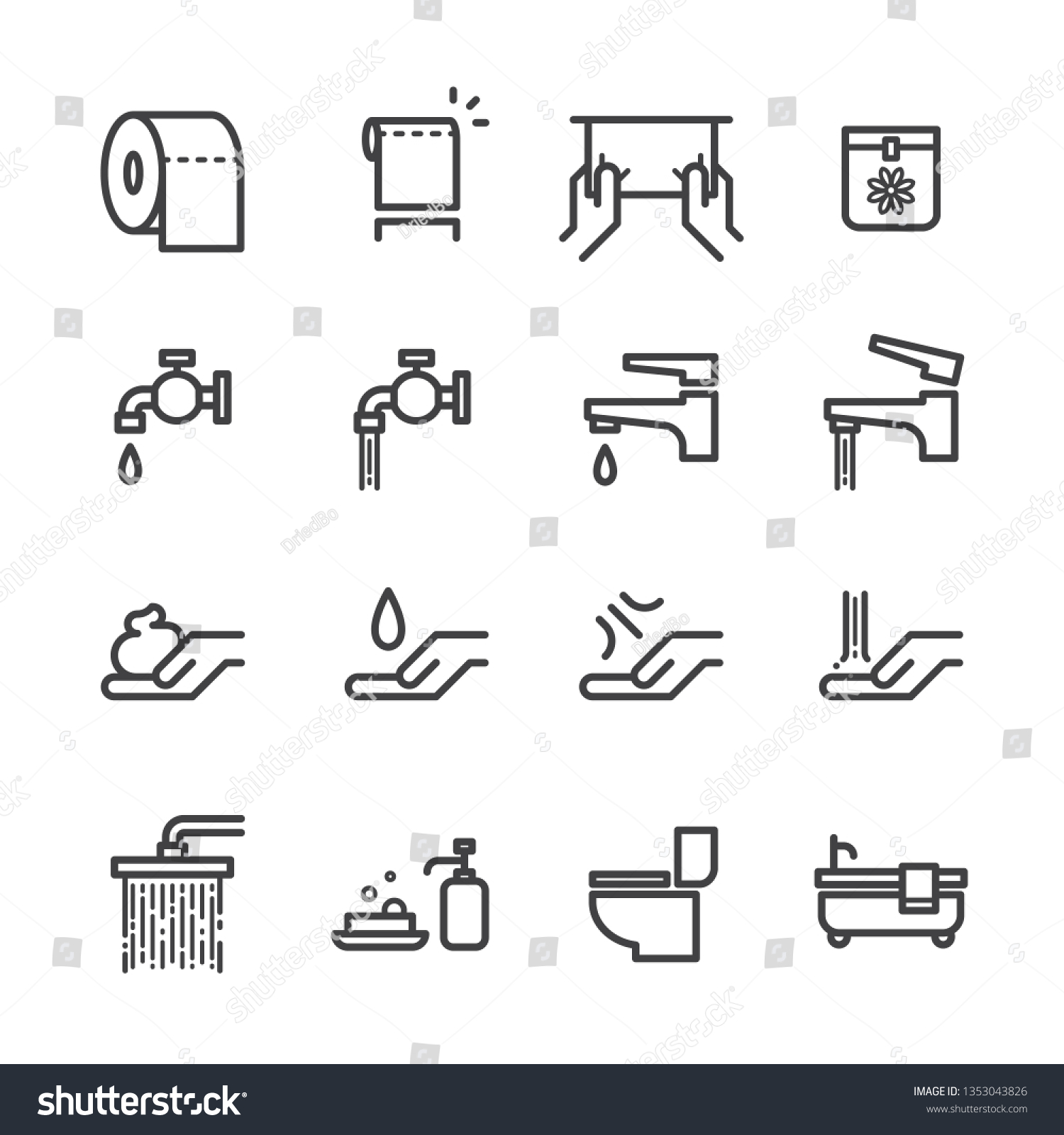 Toilet Vector Icons Set Simple Flat Stock Vector (Royalty Free ...