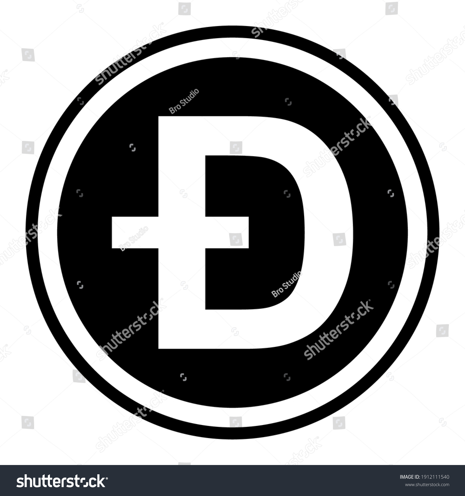 SVG of Token symbol of the dogecoin cryptocurrency, vector round token coin dogecoin token of the promising cryptocurrency svg