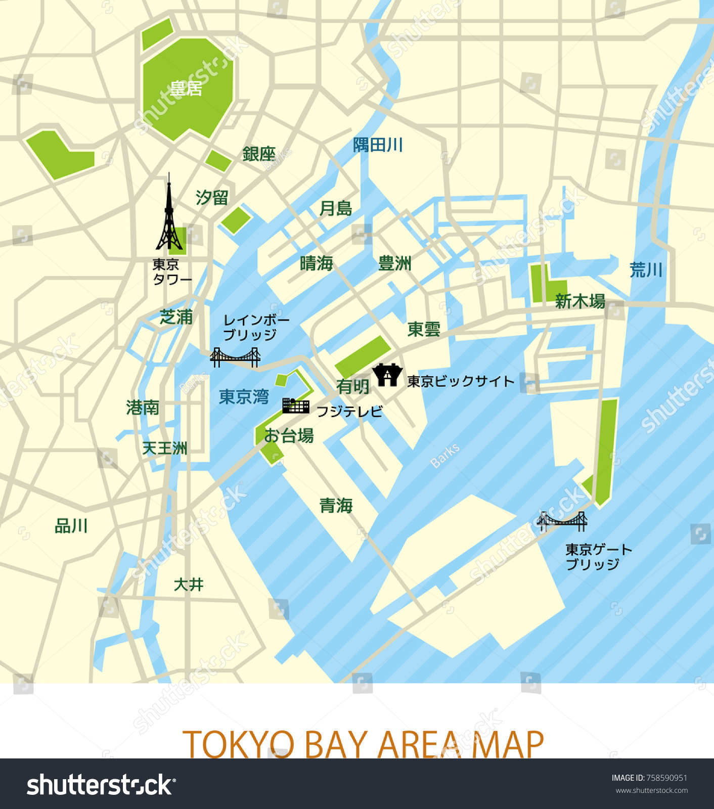Tokyo Bay Area Map Japanese Stock Vector Royalty Free Tokyo Bay Area Map Japanese Stock Vector Royalty Free