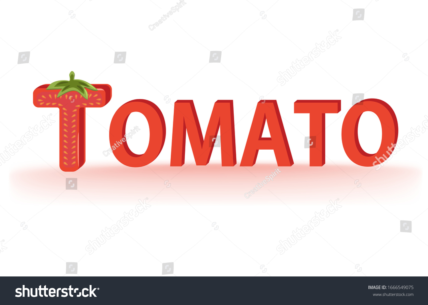 Tomato Lettering Isolated On White Background Stock Vector (Royalty ...