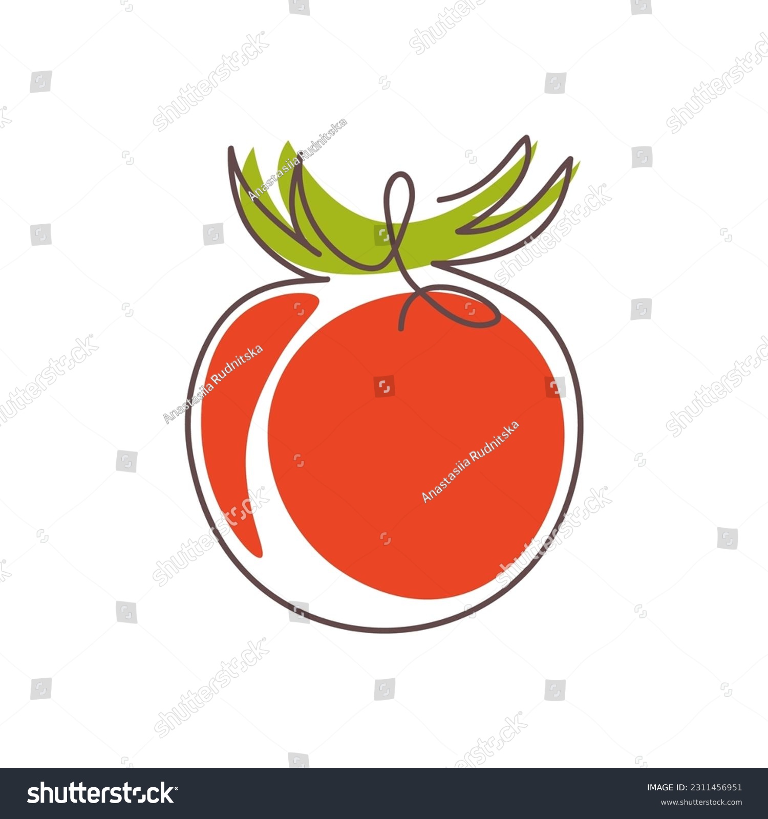 SVG of Tomato one line drawing art. Vector illustration isolated on white background. Perfect for logo, icon, sign and so on svg