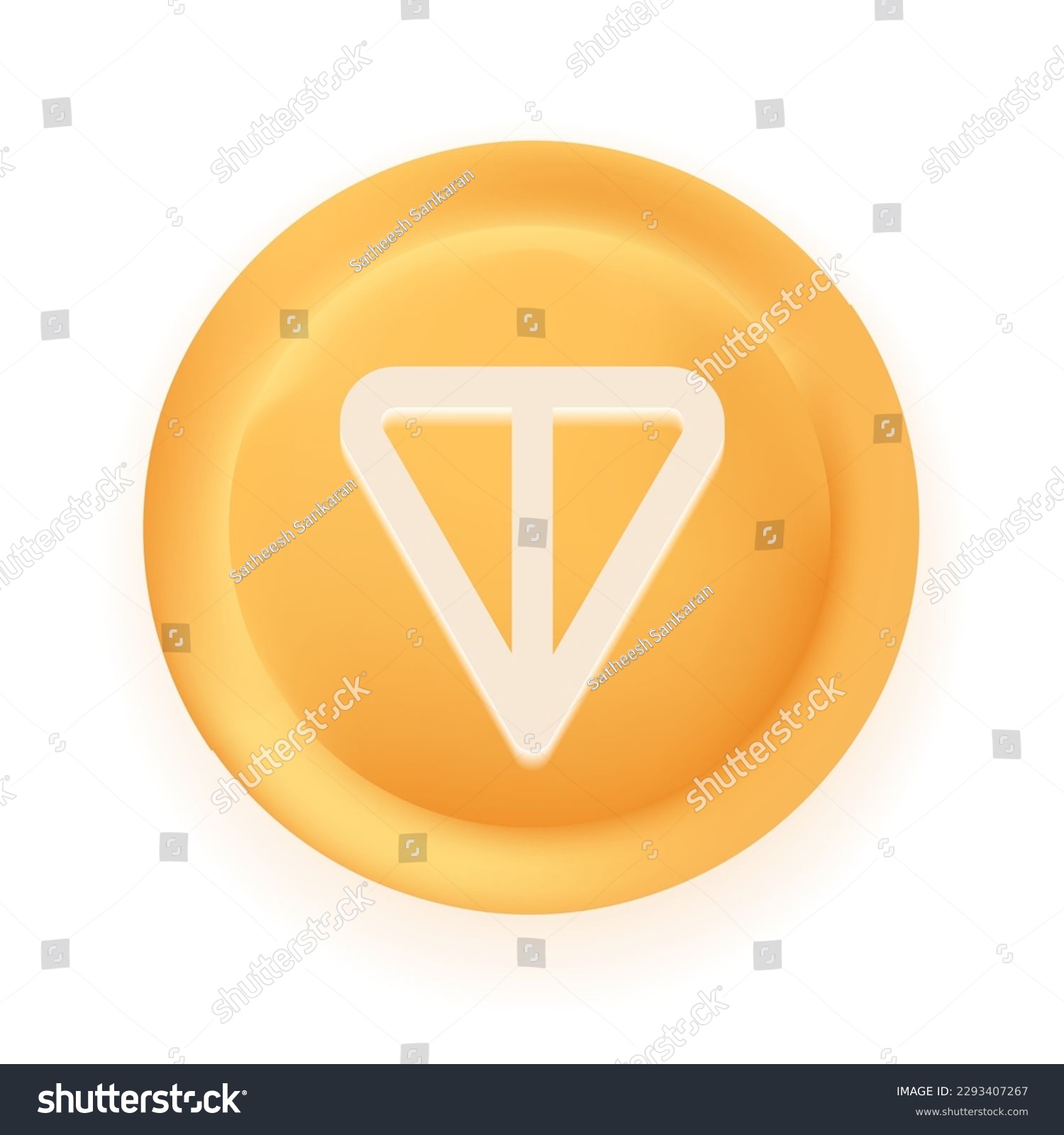 SVG of Toncoin  (TON) crypto currency 3D coin vector illustration isolated on white background. Can be used as virtual money icon, logo, emblem, sticker and badge designs. svg