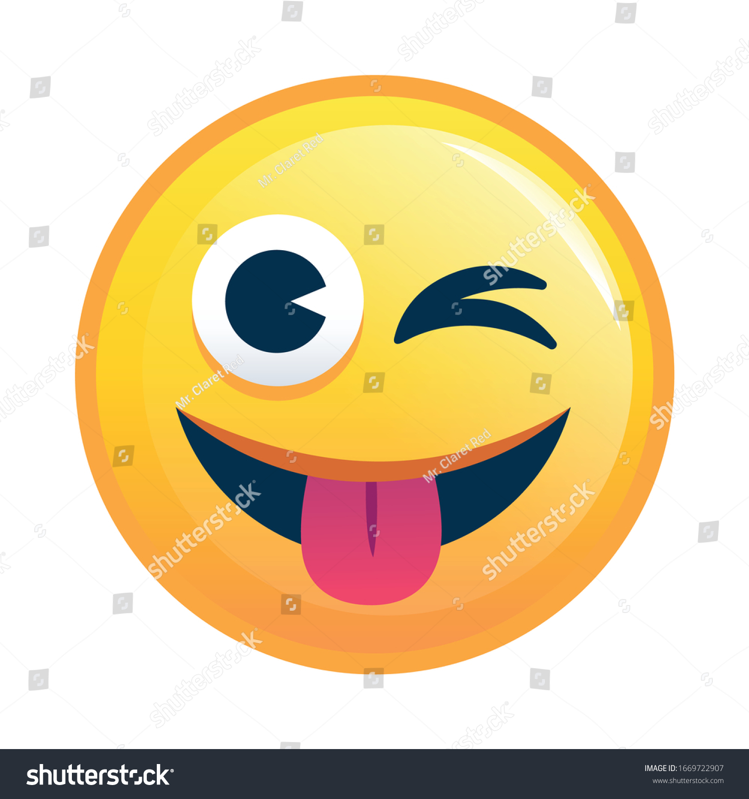 Tongue Out Yellow Emoji Vector Stock Vector (Royalty Free) 1669722907 ...