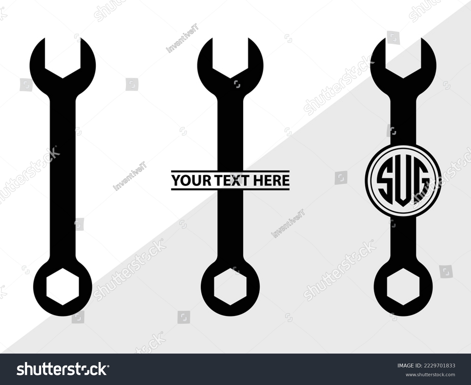SVG of Tools monogram Vector Illustration Silhouette svg
