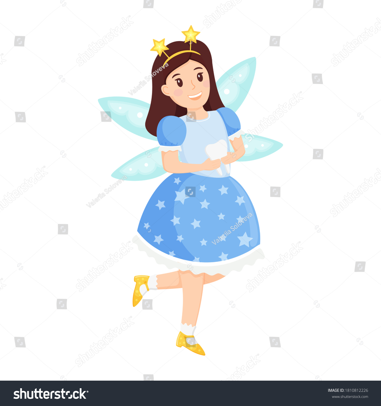 Tooth Fairy Princess Tooth Her Hands Stock Vector (Royalty Free ...